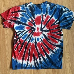 Mackinac Bridge Patriotic Tie Dye Tee Shirt Size Large