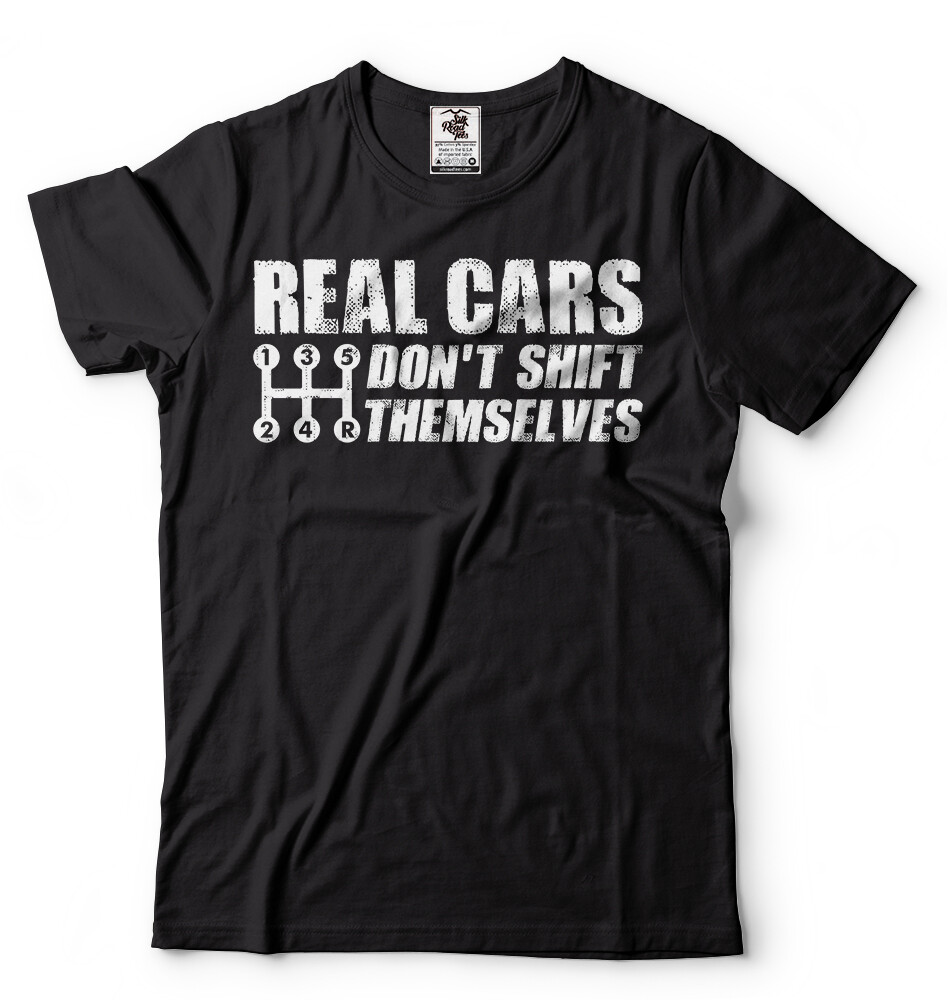 Manual Shift Drive T-shirt Car Lover T-shirt Mens Funny T-shirt Stick Shift Tee