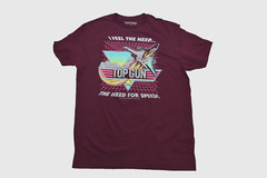 Top Gun Mens I Feel The Need…The Need For Speed! Burgandy Shirt New Large