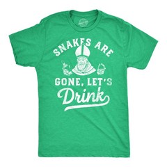 Mens Funny T Shirts Snakes Are Gone Lets Drink St Patricks Day Drinking Tee