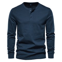 Zonbailon men’s long sleeve solid color crew neck bottomed shirt soft Winter