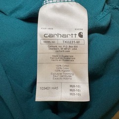 Carhartt Men’s Long Sleeve Logo Shirt Green Size M Loose Fit TK0231-W Workwear