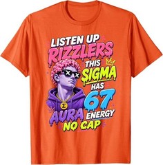 67 Funny Sigma 6 7 Aura No Cap Gen Z Meme Boys T-Shirt