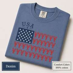 Patriotic Lobster Flag Shirt, Coastal USA Comfort Colors Fourth of July Tee