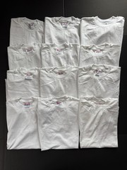 NOS Lot Of 12 Vintage 90s HANES HEAVYWEIGHT Blank WHITE T-Shirts Single Stitch S