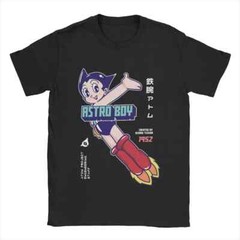 Men’s T-Shirt Astro Boy Anime Vintage Pure Cotton Tee Shirt Short Sleeve