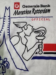 Vintage Asics Marathon Rotterdam 18th April 1999 White T-Shirt Mens Size Large