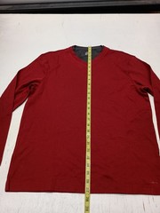 Mens John Ashford Red Gray Mock Vneck Long Sleeved shirt Size Large