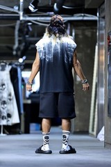 ByTheR Mens Hand Painted Graphic Loose Fit Sleeveless Tank Top Streetwear