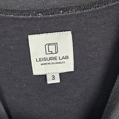 Leisure Lab Pullover T-Shirt Mens 3 Black Stretch Long Sleeve Round Neck Slit
