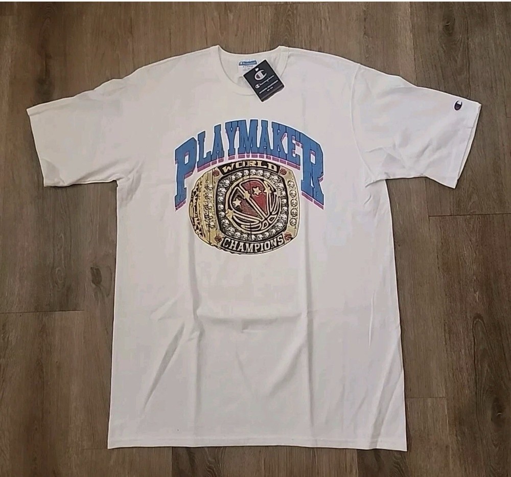 Playmaker Brand Sports Championship Ring White Tee T Shirt Mens S
