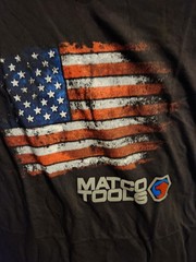 Matco Tools Tri V-Neck Tee Sz Small Womens Shirt American Flag Print Black