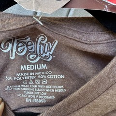 Tee Luv AW Root Beer Graphic T-Shirt Mens Medium Heather Brown Vintage Style NEW