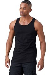 JC DISTRO Mens Basic Tank Top Jersey Casual Shirts Elong Scallop-Tail