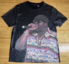 Sean John Mens Hiphop rapper Notorious B.I.G Casual Black Graphic T-Shirt|SZ:L