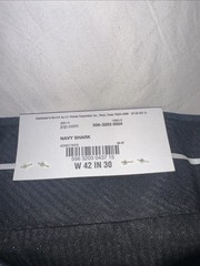 NWT Stafford Men’s 42 x 30 Classic Fit Flat Front Blue Travel Trouser Pants $70