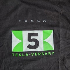 Rare TESLA Employee-Issue 5 Year Work Anniversary Tesla-Versary XL Shirt Swag