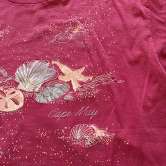 Vintage Cape May Shirt Mens Large Pink Shell Beach Graphic Hanes Tee T-Shirt USA