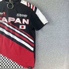 Eternity BC AD Shirt Mens L Black Red White Color Block Japan Katakana Motor 1