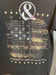 Of Mice And Men American Dream Tour 2014 Black Graphic Band Shirt Adult Small