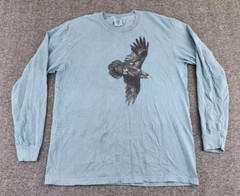 Coastal Maine Botanical Gardens Shirt Mens Large Common Raven Bird ME Adult A13