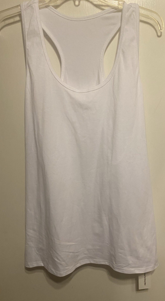 Ouku Mens size large Racerback Polyester blend stretch flat knit White NWT