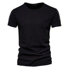 Camiseta Hombre Manga Corta Color Sólido Casual Verano Slim Fit Básica