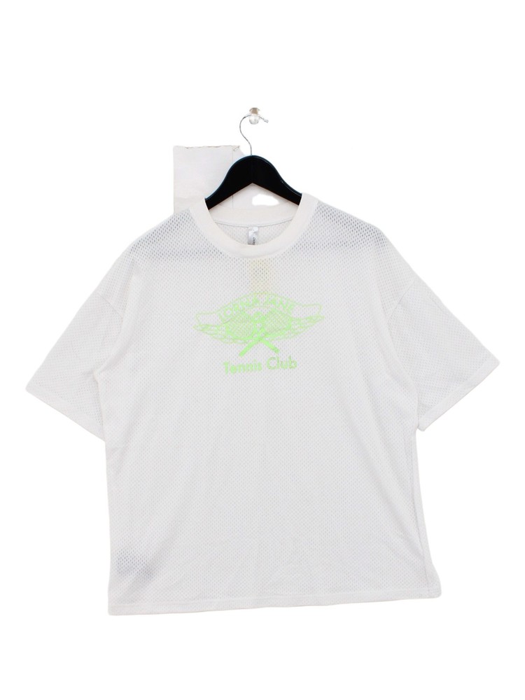 Lorna Jane Men’s T-Shirt S White Graphic Cotton with Polyester, Elastane Basic