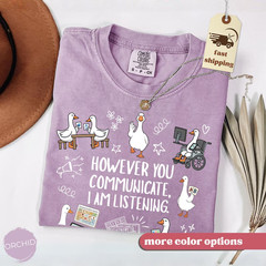 SLP Speech Therapy Shirt AAC Awareness Graphic Tee Inclusive Communication
