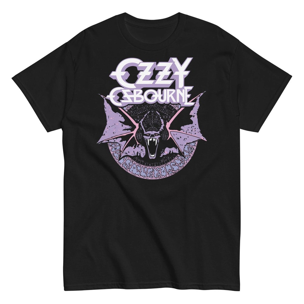 Ozzy Osbourne Purple Bat Officially Licensed Mens T Shirt Black