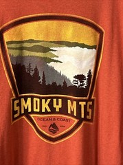 Ocean + Coast Shirt Mens Extra Large Rust Orange Graphic Smoky Mountains T-shirt