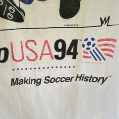 Vintage 90’s Single-Stitch Sportswear World Cup USA White Cotton Tee Men’s S