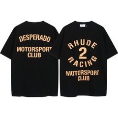 46Style RHUDE High Quality 100% Cotton Short Sleeve Men Women Polo T-Shirt S-2XL