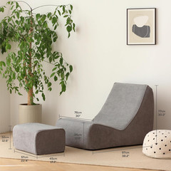 Bean Bag Chair Single Seated Foam Sofa Armless Floor Sofa with High Density Foam