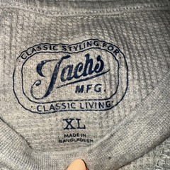 Jachs MFG Shirt Mens XL Long Sleeve Thermal Waffle Casual Beige Store Sample