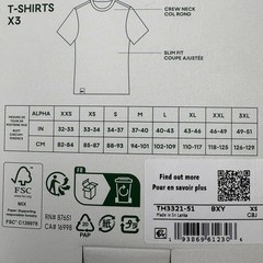 Lacoste Men’s Cotton Slim Fit Crew Neck T-Shirts (3 Pack) White Gray & Black XS