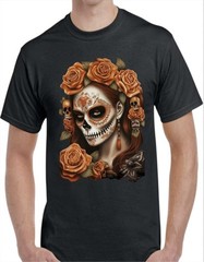 Sugar Skull Catrina Black Men’s T-Shirt Small To 3X-Large Style 8