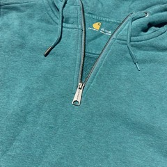 Carhartt Teal Defender Paxton Heavyweight Quarter Zip Hoodie, Size XL