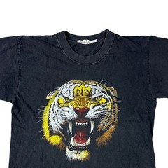 Zip It Tiger T-Shirt Wildlife Graphic Print Short Sleeve Black Mens XL