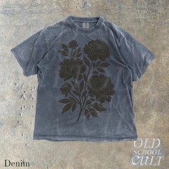 Vintage Linocut Flower Graphic Comfort Tee