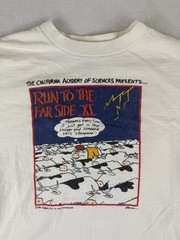 Vtg 80’s Run To The Far Side XI Tee White Long Sleeve Cartoon Cows Sz XL USA