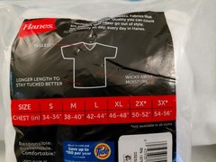 Hanes Men’s tagless V-Necks T-Shirts White 6 Pack Size XL (46-48″)