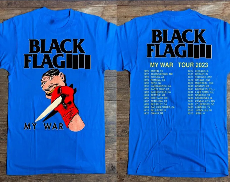 Black Flag Tour 2023 T-Shirt, Black Flag Punk Rock Band 2023 Tour Concert EN137