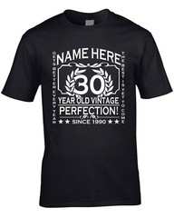 30th Birthday T-Shirt Personalise with Name Age Year Ideal Birthday Gift T-Shirt