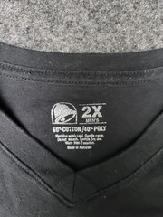 Taco Bell Shirt Mens 2XL Black V Neck Logo Graphic Fast Food Tee T-Shirt