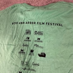 Tultex Ann Arbor Film Festival T-Shirt Large Green Mens Graphic Short Sleeve