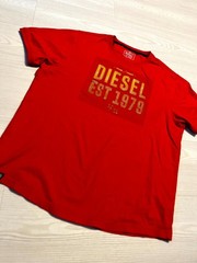 Diesel T Shirt Mens 2XL Red Cotton T-Diegor Graphic Casual Short Sleeve Pullover