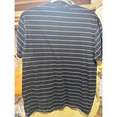 GAP Mens Short Sleeve Striped T-Shirt Navy Blue Grey Crew Neck Large L RN 54023