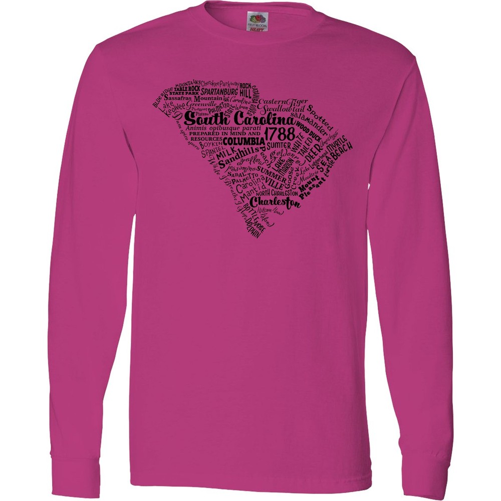 Inktastic South Carolina Word Salad- State Outline Long Sleeve T-Shirt Home East