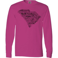 Inktastic South Carolina Word Salad- State Outline Long Sleeve T-Shirt Home East